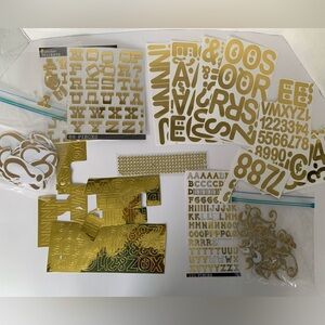 Gold Alphabet Number Dot Stickers Lot Crafts Decorations Journal School Projects